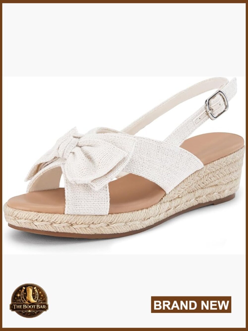 Women's Espadrille Wedge Sandals Open Toe Slingback Platform Bowknot